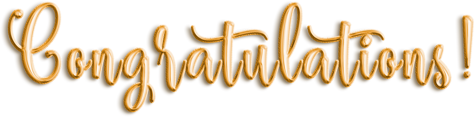 Gold 3D Text Balloons Lettering Congratulations cut out